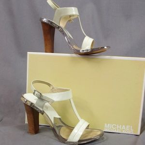 Michael Kors Cream Darrien T-Strap High Heel Shoe